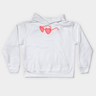 Red heart shaped sunglasses Kids Hoodie